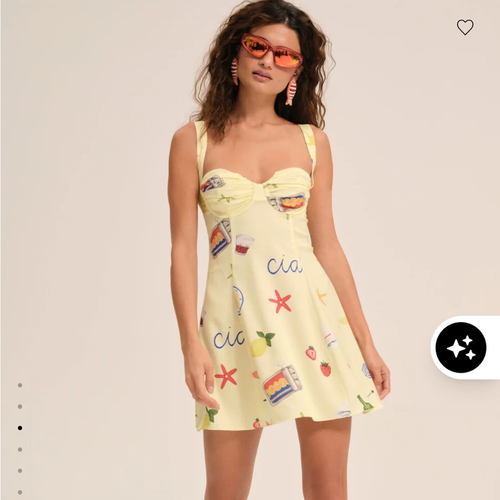 For Love And Lemons Yellow Ciao Mini Dress